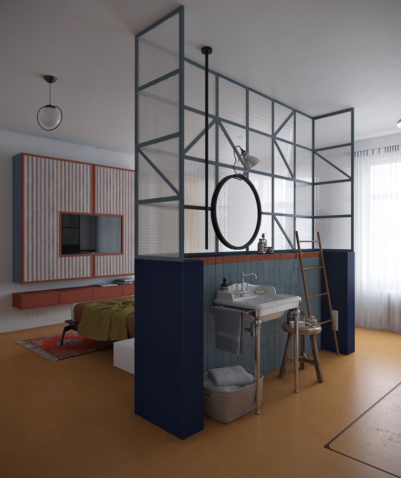 Bagno colorato geometrico e vintage | Beyond the Bathroom