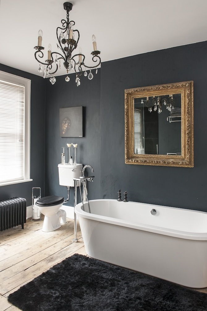 black wall bathroom